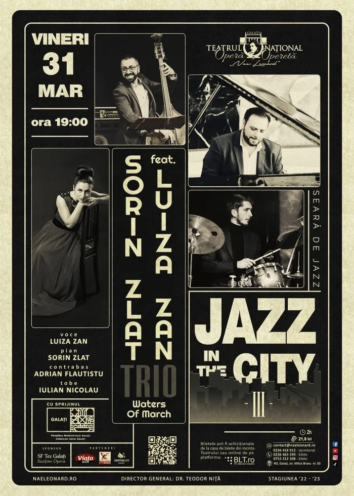 Jazz In The City III – Waters of March la Teatrul Național de Operă și Operetă „Nae Leonard”