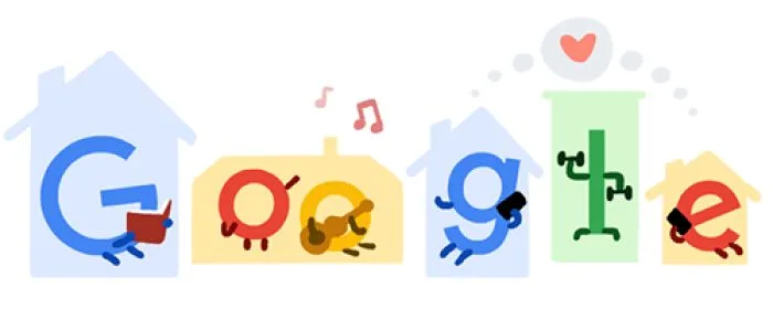 Google-doodle ne îndeamnă să stăm acasa!