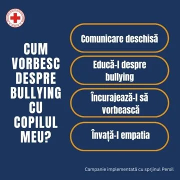 Crucea Roșie Română (CRR), sugestii pentru părinți în educarea copiilor privind buyllingul