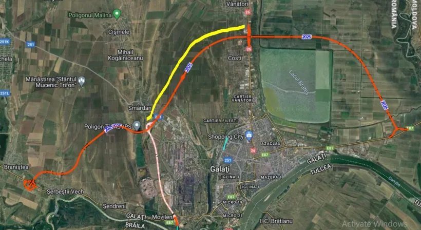 VIDEO/CNAIR: Mobilizare bună pe șantierul drumului expres Galați-Brăila