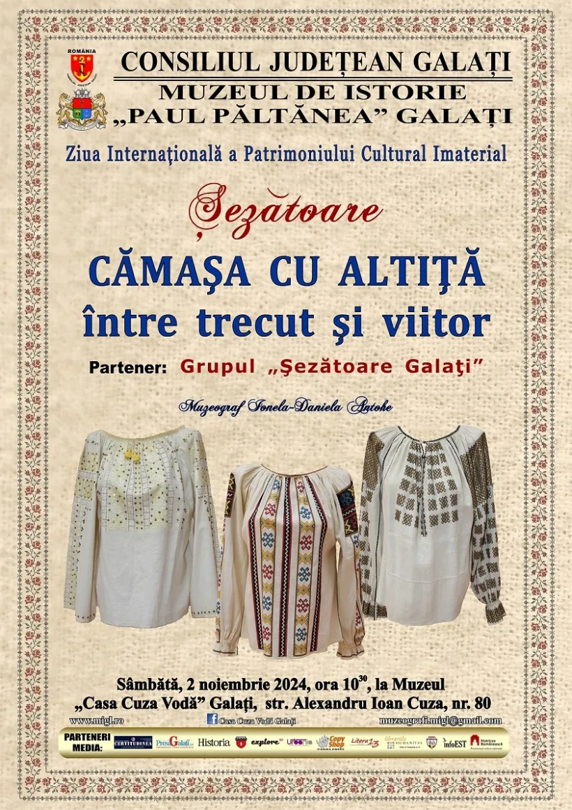 Șezătoarea „Cămașa cu altiță între trecut și viitor”, la Muzeul de Istorie Galați