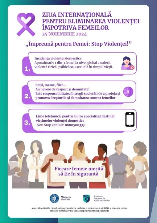 25 noiembrie - Ziua internaţională pentru eliminarea violenţei împotriva femeilor