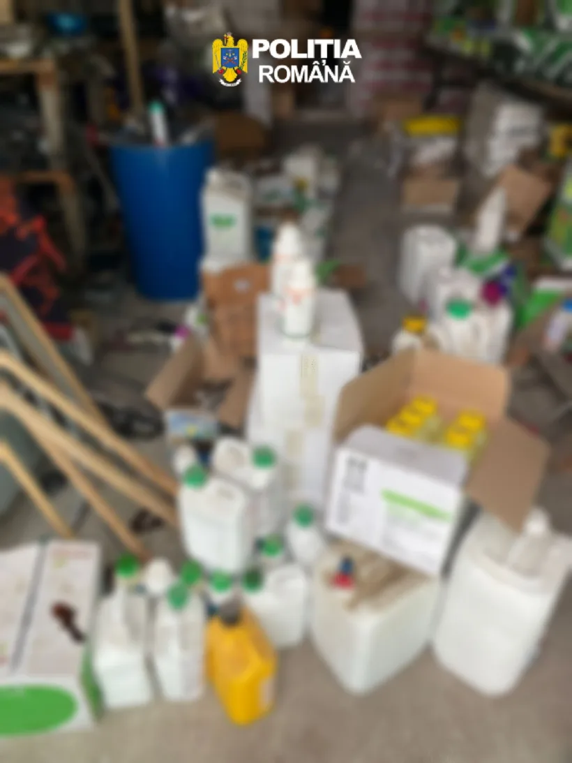 Percheziții la o firmă din Galați: produse fitosanitare expirate și substanțe interzise, confiscate