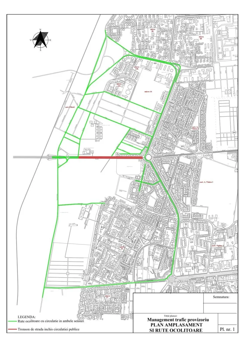 Tronson închis circulației rutiere pentru trei luni, în municipiul Galați