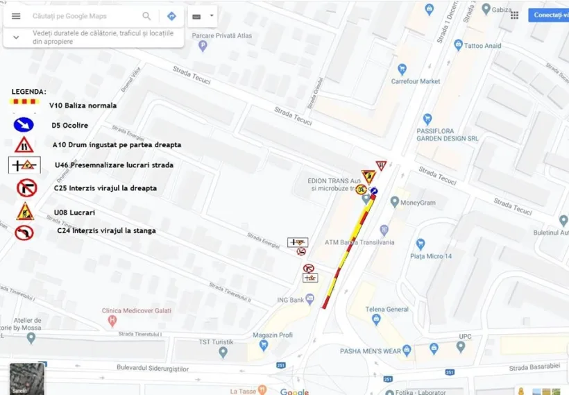 Restricții de trafic pe o arteră din Galați. Se va circula cu dificultate timp de o lună