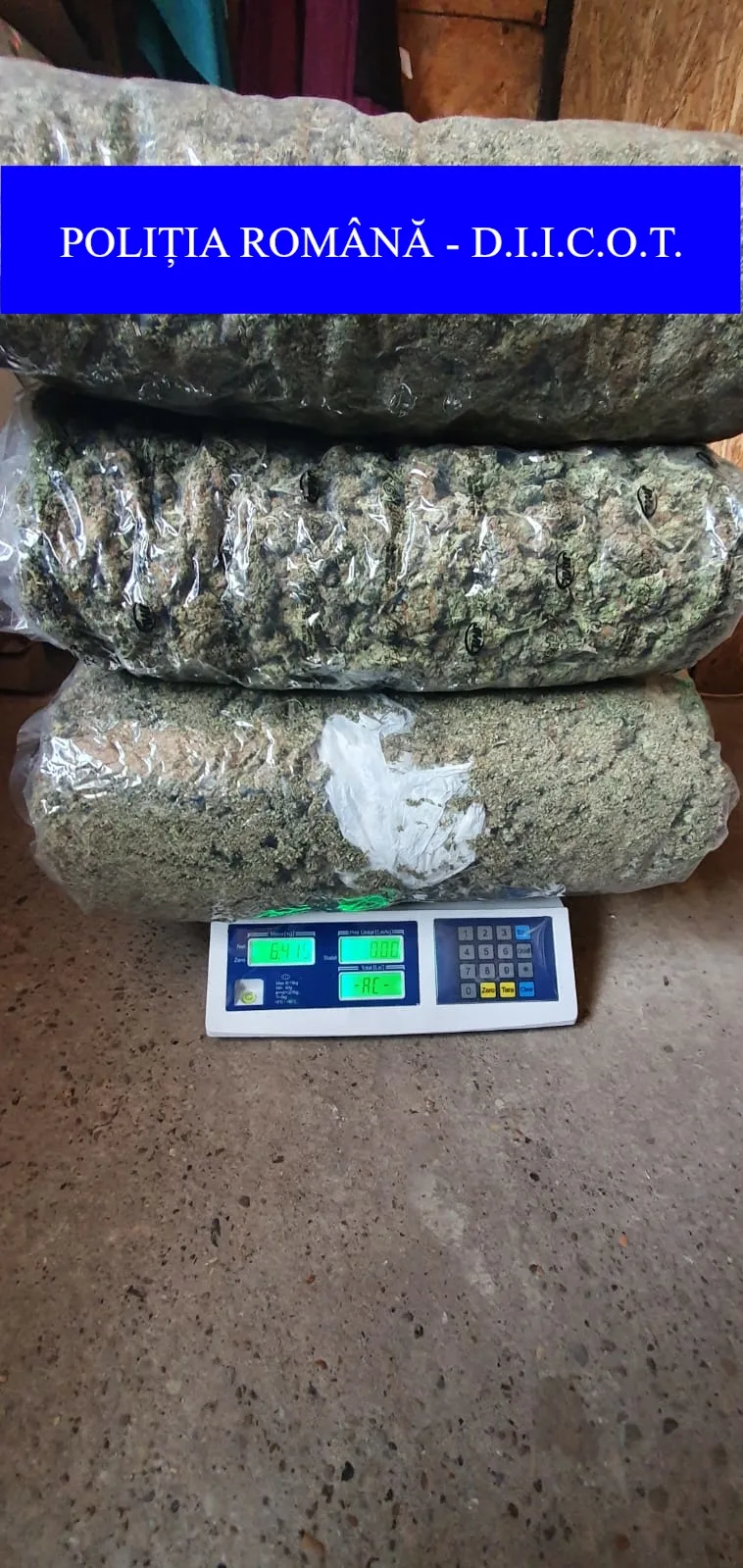 Tineri surprinși în flagrant, în timp ce ridicau un colet expediat din Marea Britanie cu 6,5 kg de cannabis