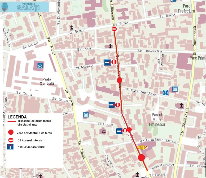 Vineri, restricții de trafic pe o stradă importantă din Galați
