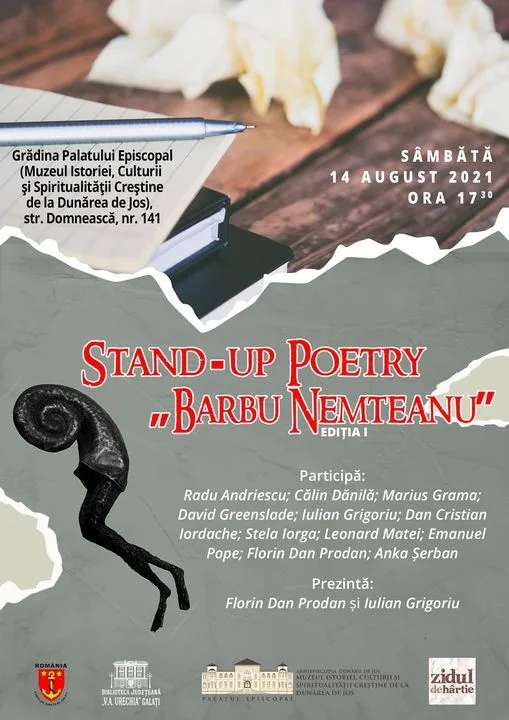 Prima ediţie Stand-up Poetry "Barbu Nemţeanu", la Galaţi
